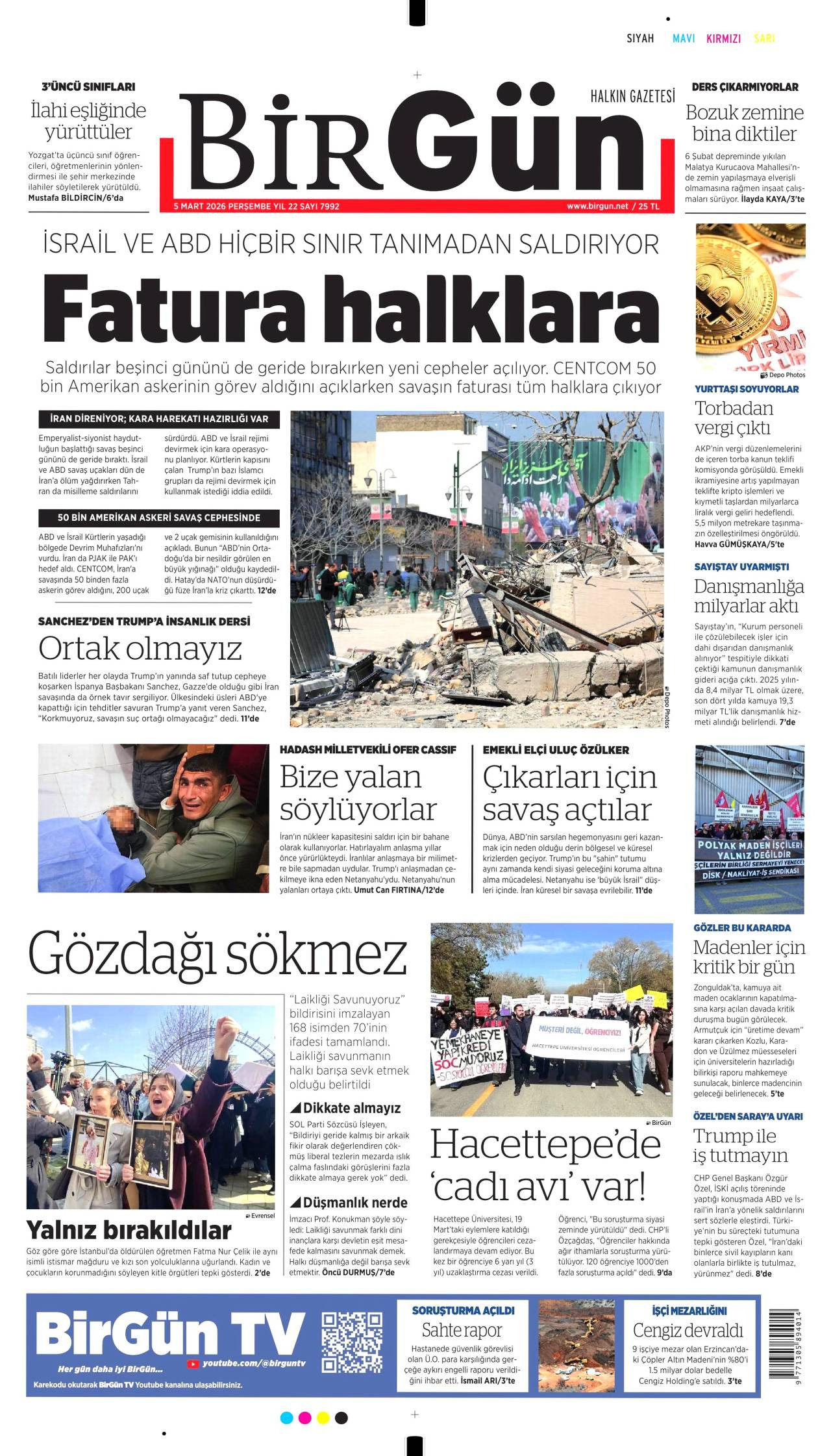 Birgün Gazete Manşeti