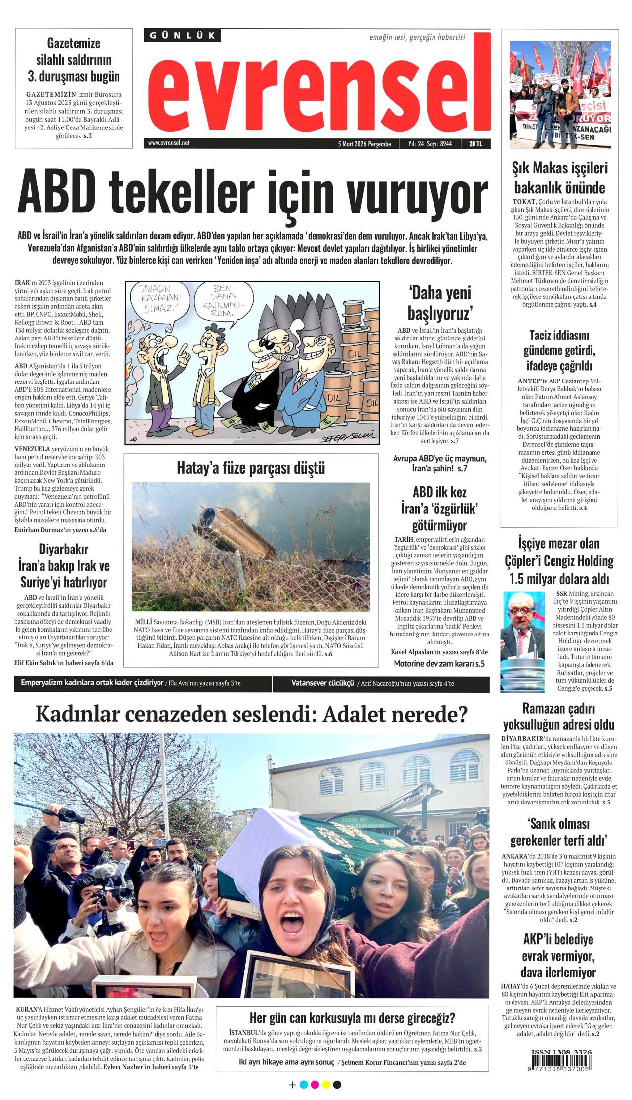 Evrensel Gazete Manşeti