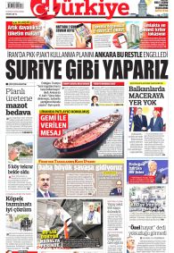 Türkiye Gazetesi Gazete Manşeti