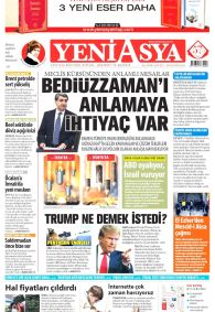 Yeni Asya Gazetesi Gazete Manşeti